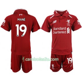 Camisolas de Futebol Liverpool MANE 19 Criança Equipamento Principal 2018/19 Manga Curta